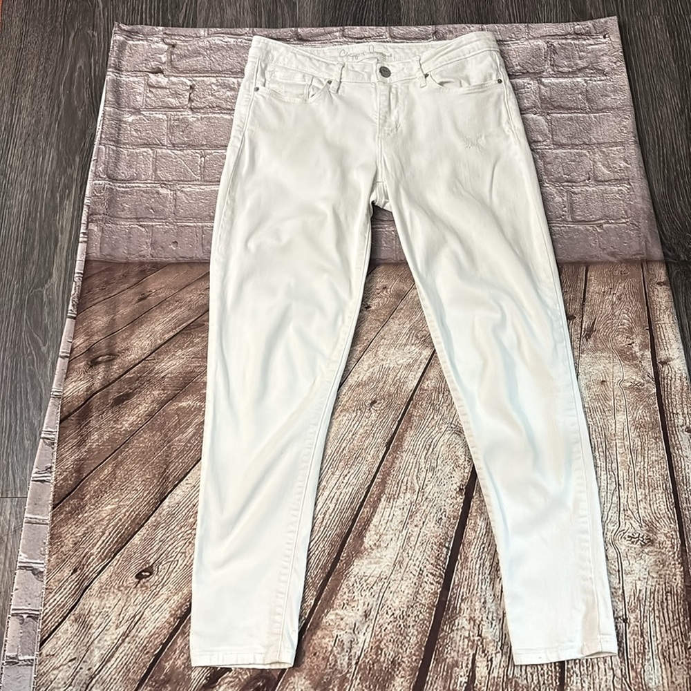 Chip & Pepper Syd Skinny Ankle White Jeans 27 Summer Boho Classical Costal Party